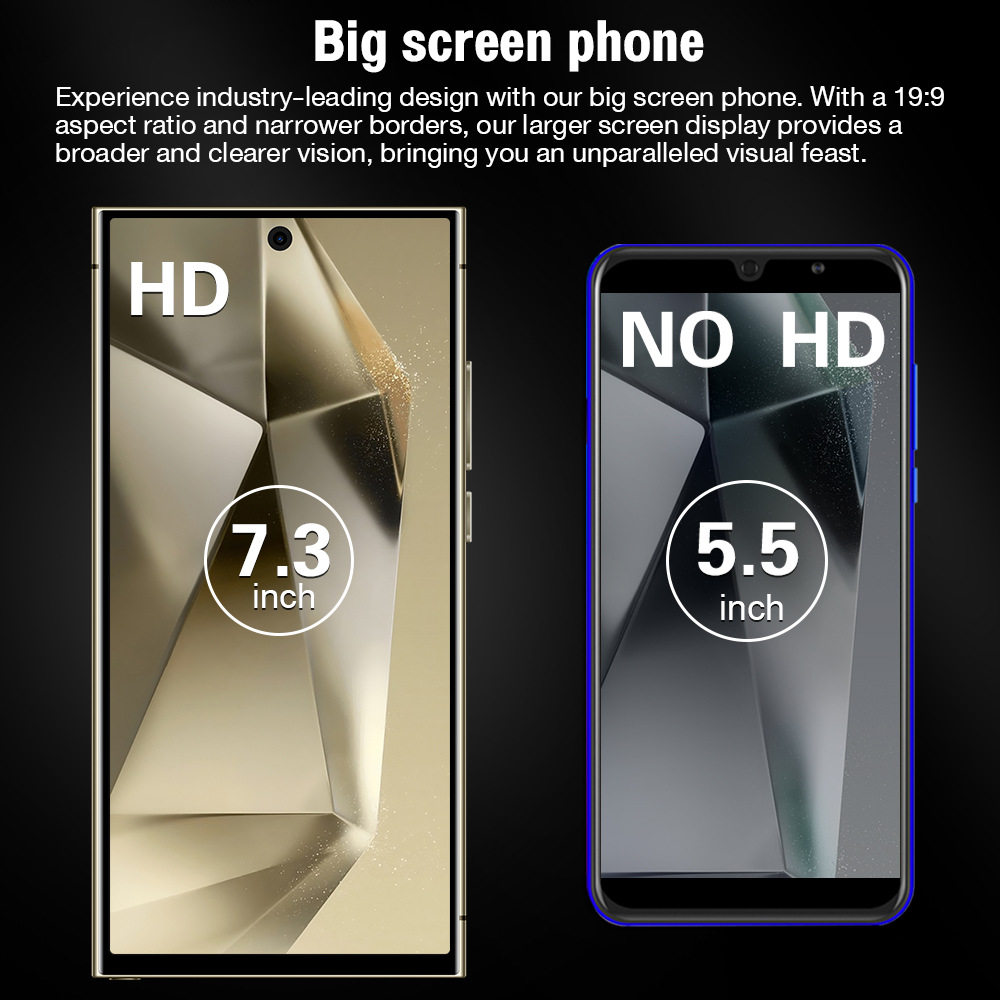 跨境手机S24 Ultra 7.3寸incell屏2G+16GB外贸智能手机安卓一体机