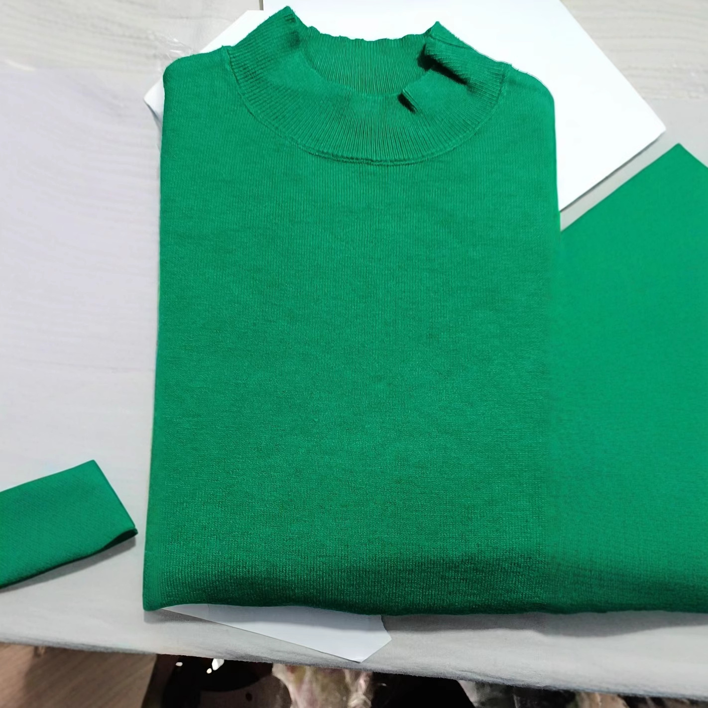 雪桐半高领针织衫长袖套头内搭打底都市女装秋冬保暖宽松毛衣纯色