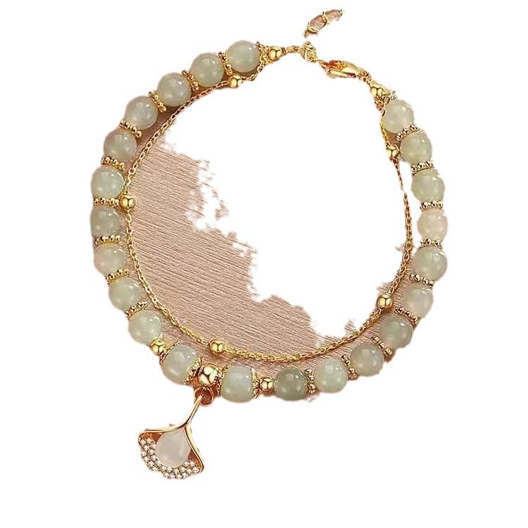 Sansheng Youxing meet you double-layer apricot leaf bracelet female light luxury niche 2023 New Birth year gift for girlfriend