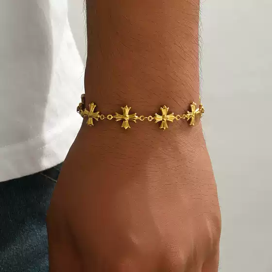 Cross-Border Cross Crow Heart Bracelet Niche Design Light Luxury High-End Men's Bracelet Women's Unisex Retro Jewelry