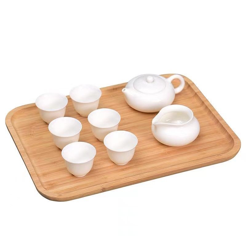 Wholesale Water Cup Tray Bamboo Wood Products Craft Tray Dinner Plate Barbecue Cheese Plate Pastry Dried Fruit Plate Tableware