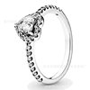 Panjia 925 White Copper Silver-Plated Diamond Gemstone Colorful Heart Ring Fashion Ring Series