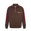Brown half zipper