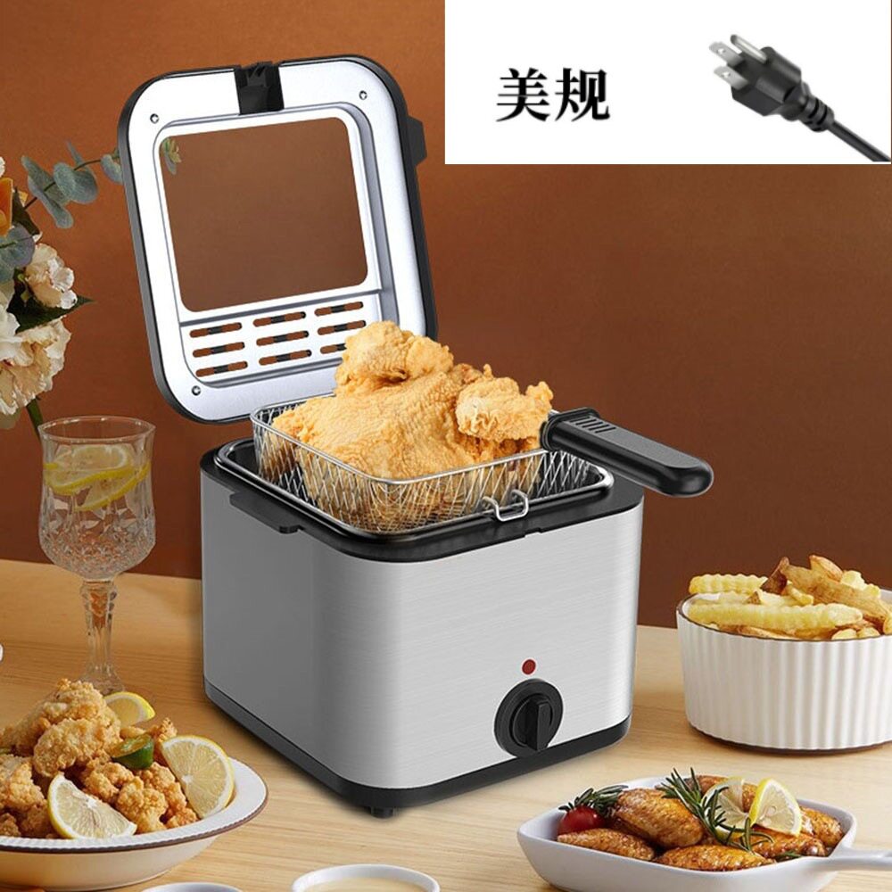 跨境电炸锅家用多功能智能家用滤油电炸炉小型薯条油条炸机油炸锅