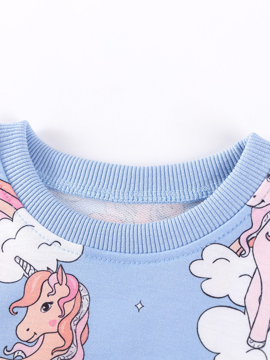 Girls' Autumn Cartoon Set, Cute Baby Girl Two-Piece Outfit