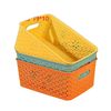 Wholesale In-Stock Household Plastic Storage Baskets, Rectangular Plastic Baskets, Storage Boxes, Cosmetic Woven Desktop Storage