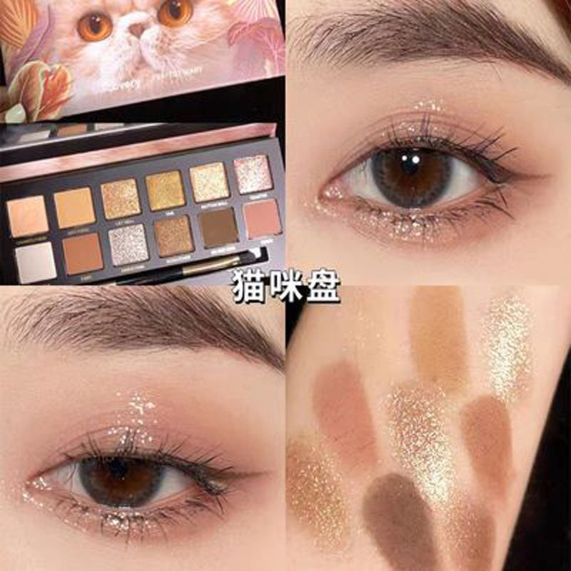 Explorer Twelve-Color Animal Eyeshadow Palette Koi Cat Red Fox Palette Piglet Rose Cat Earth Tone Eyeshadow