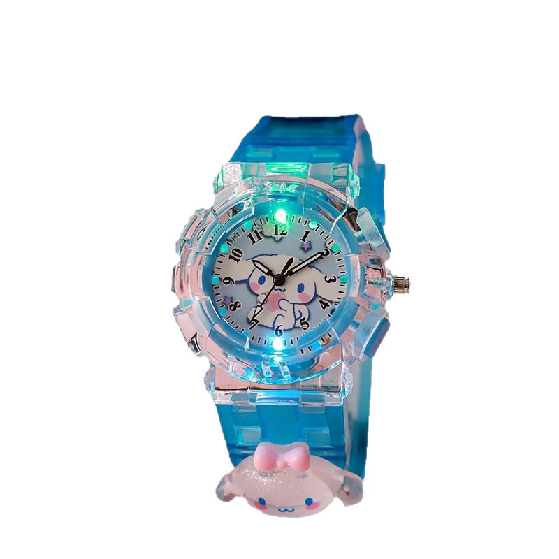 Children's Watch Cartoon Colorful Kuromi Luminous Electronic Watch Female Primary and Secondary School Student Digital Pointer Quartz Watch