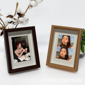 Solid Wood 6-inch Photo Frame Hollow Three-dimensional Photo Frame Set Table High-level Sense Wooden Hollow Photo Frame Ornaments Beveled Picture Frame