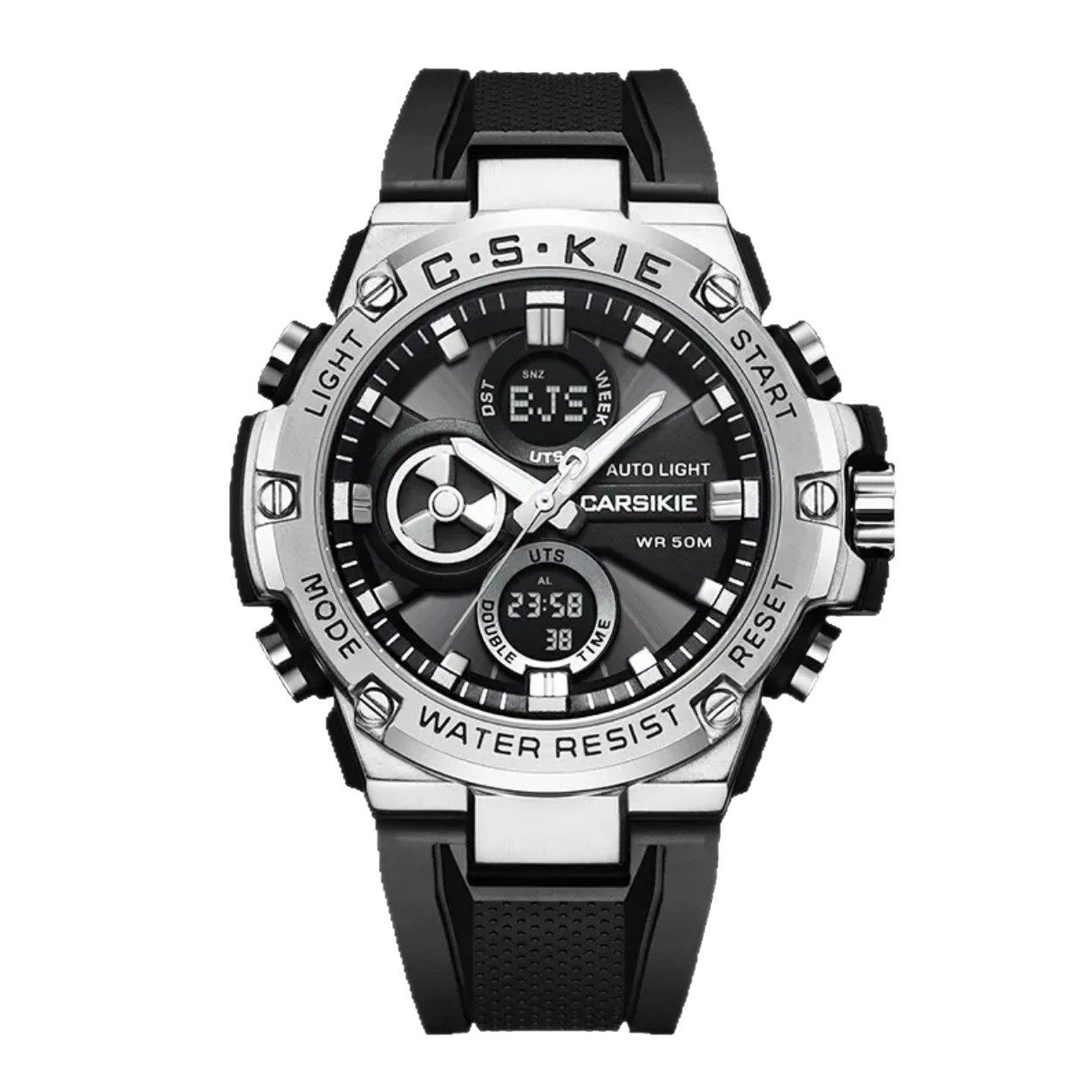 Carsikie Men's Watch Waterproof Multi-Functional Sports Watch with Large Dial and Luminous Hands