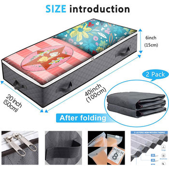 Under-Bed Storage Box Drawer Storage Box Household Transparent King-Size Under-Bed Fabric Folding Quilt Storage Bag