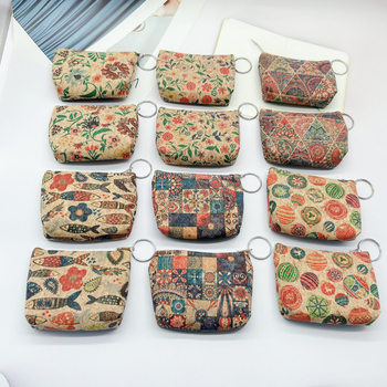 Cross-Border Temu Shein Women's Cork Grain Coin Purse Mini Coin Bag Fashionable Soft Zipper Coin Small Wallet