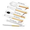 Portable Bbq Barbecue Tool Set Combination Household Outdoor Wooden Handle Fork Shovel Clip Stainless Steel Grill Set