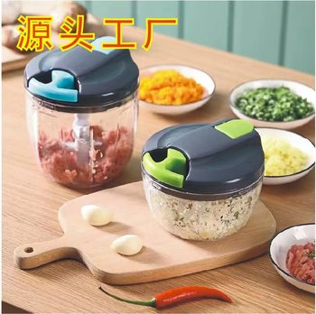 Tiktok same small practical garlic artifact hand pull color matching baby food supplement device household multi-function vegetable cutter fashion