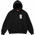 G59L # Embroidered Logo SS24 Hooded Long Sleeve Pullover American Style Trendy Sweatshirt Black
