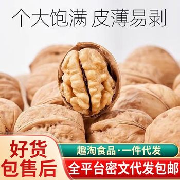2025 New Walnuts Xinjiang Paper-Skinned Walnuts Original Color Original Flavor Bagged Hand-Popped Aksu 185 Thin-Skinned Walnuts
