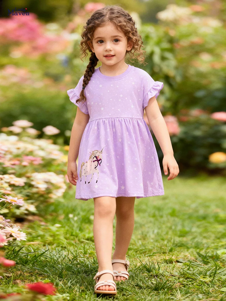 New Girls' Dress, Summer Short-sleeve Kids' Skirt, Cute Girls' Princess Dress