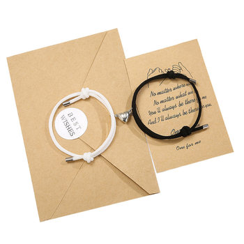 Europe and the United States simple alloy love magnet attraction couple bracelet a pair of men and women hand rope jewelry wholesale foreign trade