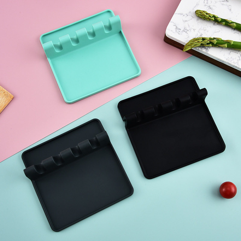 Silicone Kitchenware Storage Rack, Tableware Storage Rack, Soup Spoon and Spatula Rack, Multi-Functional Countertop Storage Pad, Kitchen Utensil Storage Tray