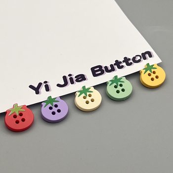 Cartoon New Small Tomato 4-Eye Buckle Plastic Buttons Kidsren's Dress Shirt Buttons Hairpin DIY Decorative Buttons