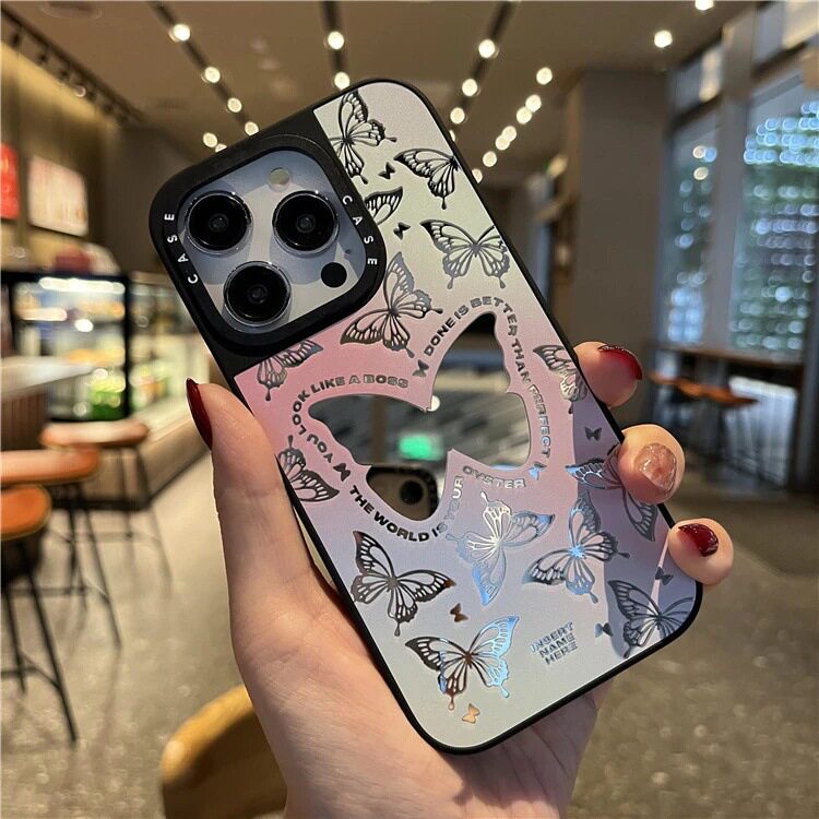 Case Mobile Phone Case Apple 16 Suitable for 13Promax Niche High-End 12 Protective Cover 14 Trendy Brand Butterfly 12