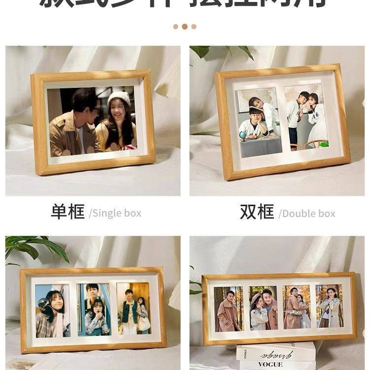 Photo Frame Display Stand Two, Three, or Four-Piece Combination Photo Frame for Printing Photos DIY Hanging Couple Family Portrait Commemorative Foreign Trade Wholesale
