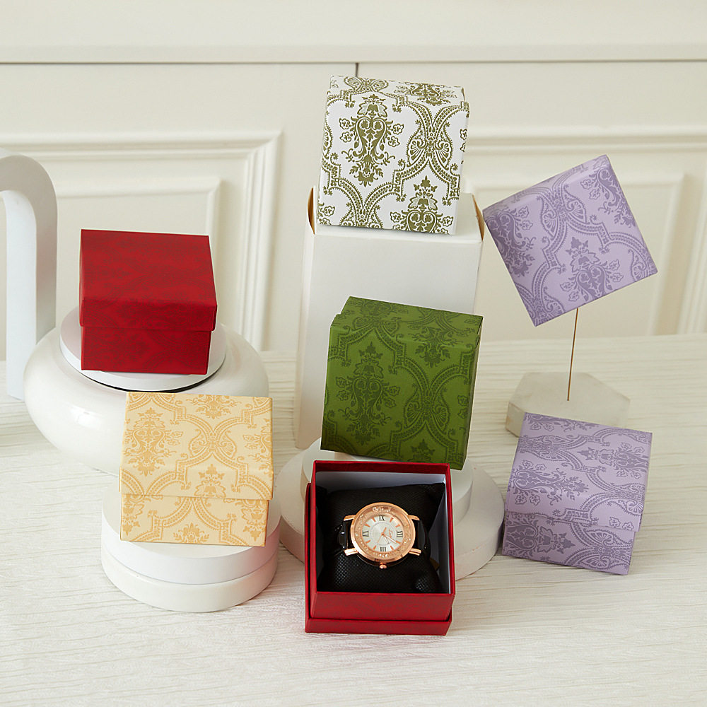 Ready-Made Watch Jewelry Packaging Box, Exquisite Heaven and Earth Cover Birthday Gift Box, Bow Jewelry Storage Packaging Gift Box