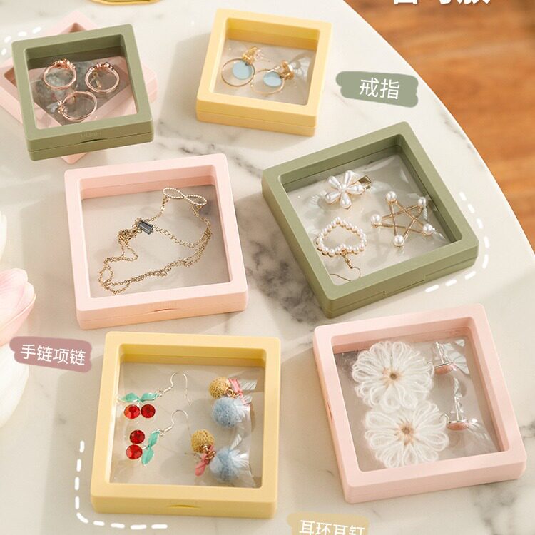 Jewelry Box Storage Transparent Dustproof Anti-oxidation PE Film Thin Earrings Earrings Necklace Ring Jewelry Display Suspension Box