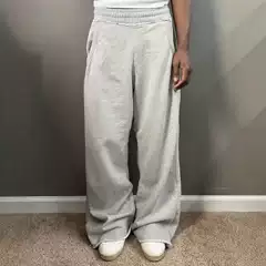 European and American Cross-Border Summer New Street Style Unisex Loose Wide-Leg Pants Gray Casual Sweatpants