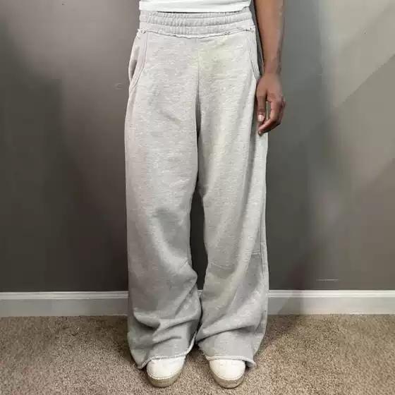 European and American Cross-Border Summer New Street Style Unisex Loose Wide-Leg Pants Gray Casual Sweatpants