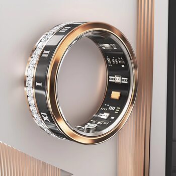Factory Wholesale Cross-Border High-End Diamond-Encrusted Smart Ring with Heart Rate, Sleep, and Blood Oxygen Detection, Multifunctional Sports Ring