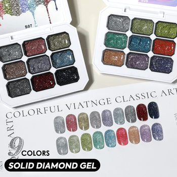 Jiugongge Crushed Diamond Glue High Density Platinum Glue Long-Lasting Flash Nail Polish Glue Gradient Painted Glue Nail Art Glue Wholesale