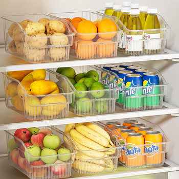 Food-Grade Refrigerator Storage Box Kitchen Fruit and Vegetable Storage Box Advanced Transparent Handle Household Egg Storage Box