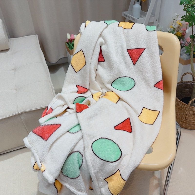 INS Cute Cartoon Blanket Flannel Blanket Student Dormitory Blanket Living Room Sofa Nap Air-conditioning Blanket Aircraft Blanket