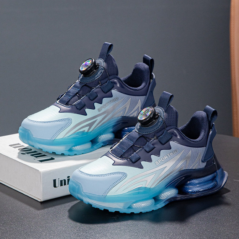 Children's Basketball Shoes, Boys' Autumn and Winter Leather Breathable Sports Shoes for Middle-Aged and Teenagers, Cross-Border Dropshipping Children's Shoes Trend