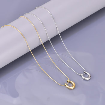 L147 Stainless Steel Geometric U-Shaped Necklace for Women, Light Luxury Design, Simple Clavicle Chain, New Style, Available for Dropshipping