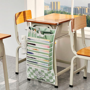 -Fresh Color Book Bag Desk Storage Student Classroom Desk Storage Hanging Book Bag High School Student Desk Hanging Bag