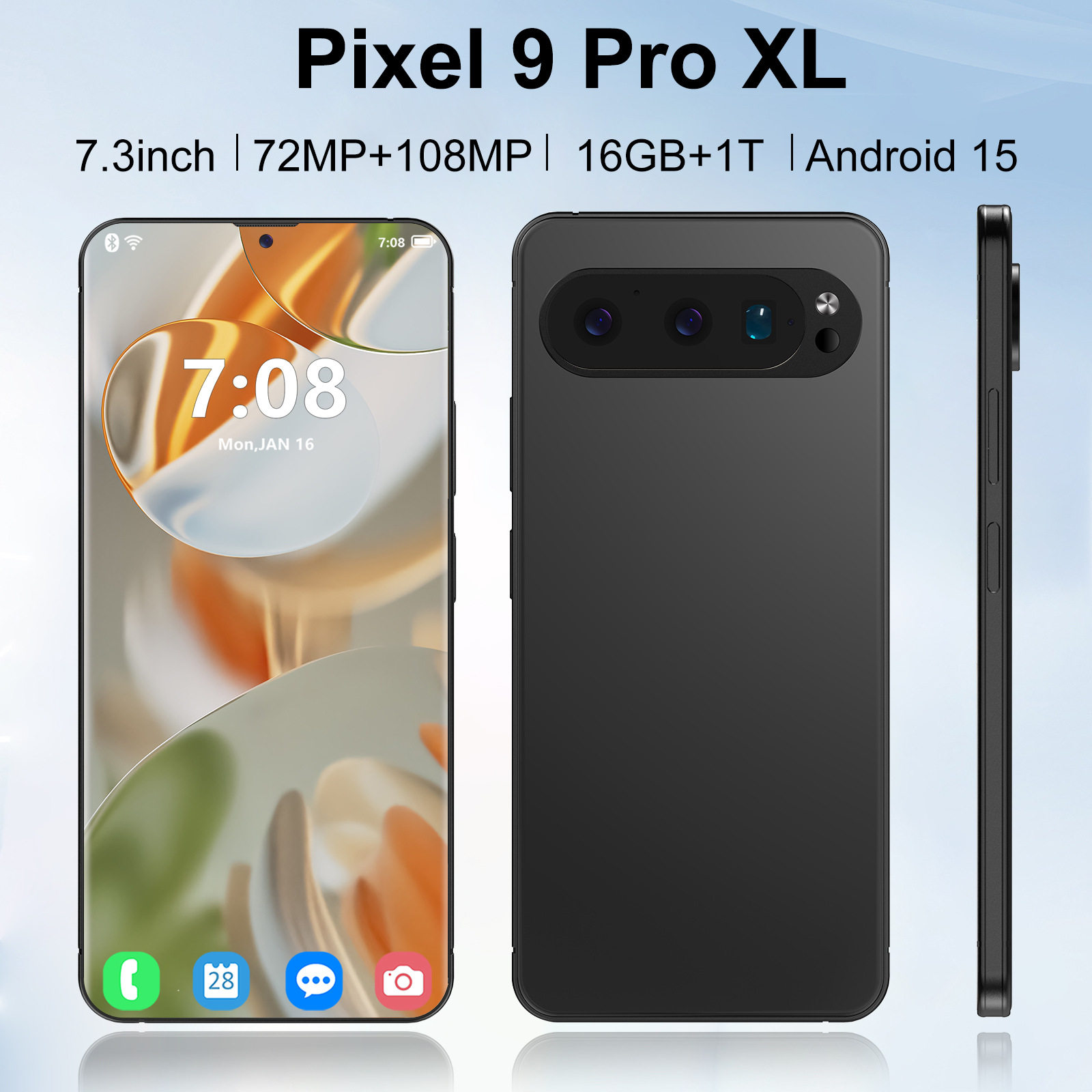 Pixel 9 Pro XL Cross-Border Smartphone 16+1t Android 7.3inch Large Screen Smartphone Source Manufacturer