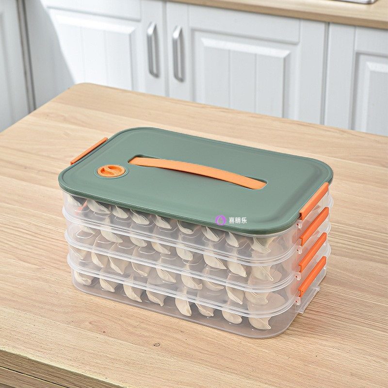 [Ximingle] Household Large-Capacity Dumpling Frozen Satchel Crisper Refrigerator Quick-Frozen Dumpling Multi-Layer Belt