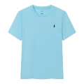 Round neck sky blue-green label