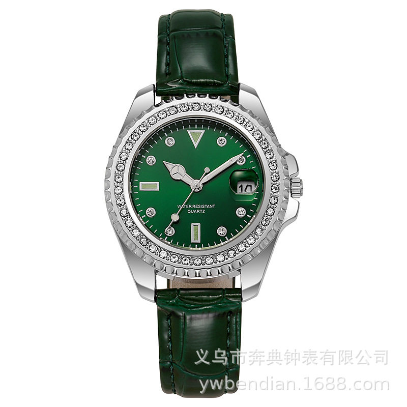 Douyin Live Small Green Watch Women's Watch Diamond Quartz Women's Watch Light Luxury Advanced Waterproof Diamond Watch Wholesale