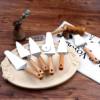 Kitchen Gadgets Wooden Handle Small Kitchen Utensils Stainless Steel Egg Beater Miscellaneous Baking Set Pizza Cheese Knife Wooden Handle