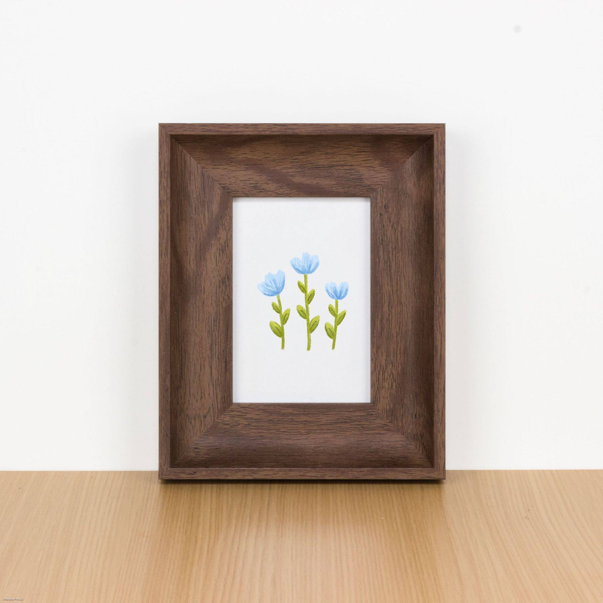 Retro Photo Frame Wide and Thick 7inch A4 Walnut Color Picture Frame Calligraphy Table 6 Inches 8 Inches 10inch 12inch Wood Grain Outer Frame