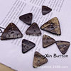 in stock Supply Natural Retro Two-hole Coconut Shell Triangle Shaped Button Wooden Luggage Home Textile Decorative Coconut Buckle