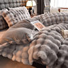 2024 New Rabbit Fur Live Broadcast Hot Style Rabbit Fur Rabbit Velvet Rabbit Fur Four-Piece Set