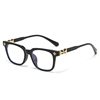 New Fashion Trendy Plain Glasses for Men, Retro Large Frame Glasses for Women, Plain Face, Anti-Blue Light, Photochromic Optical Glasses