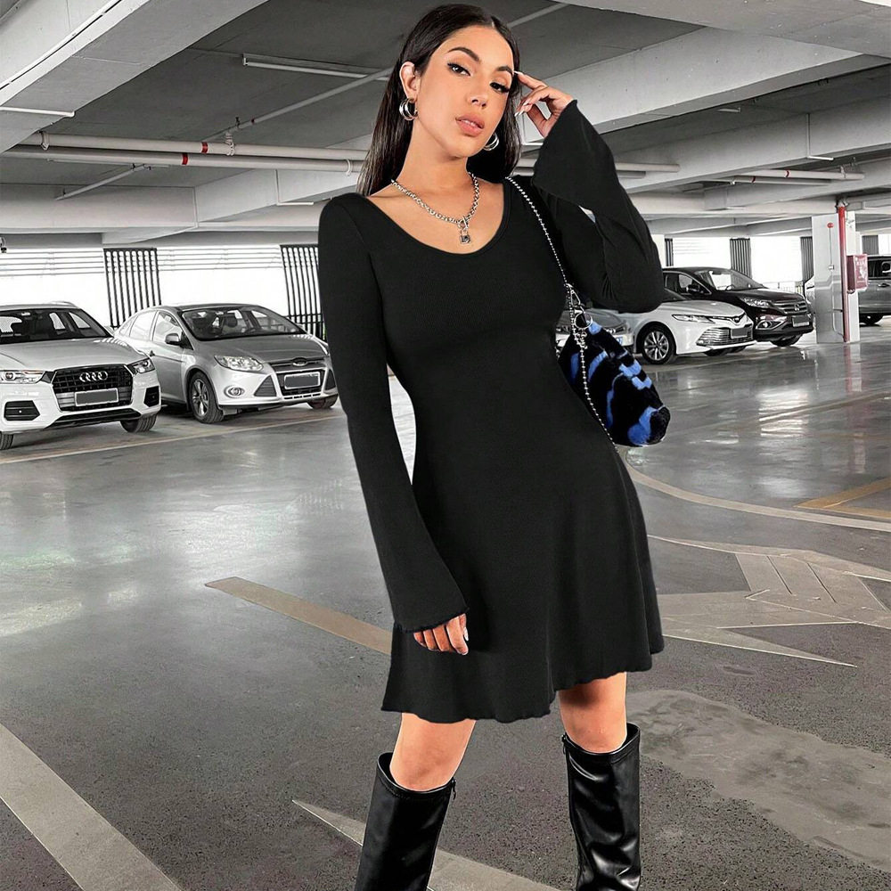 U Neck Bodycon Dress High Waist Slim Fit Short Length Spring Summer Casual Wear Wholesale Available