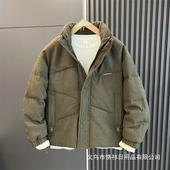 Thickened White Duck down Stand Collar down Jacket Men's Short Winter Trendy Korean Style Stand Collar Loose Solid Color Casual Wholesale