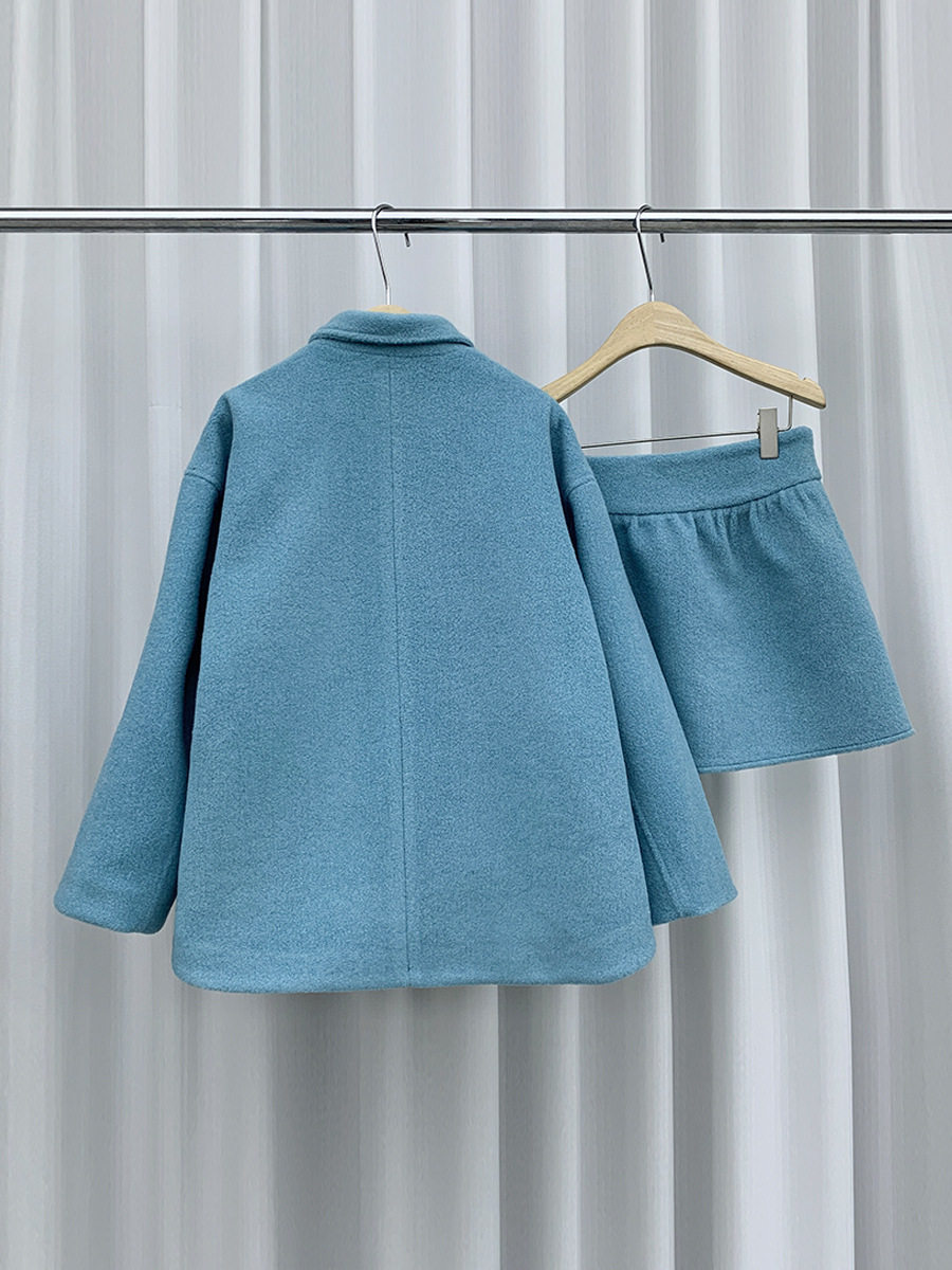 Benyan French Style Socialite Flower Decorated Woolen Outwear and Skirt Two-Piece Suit for Women 82658