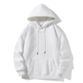 [fleece hooded sweatshirt] white